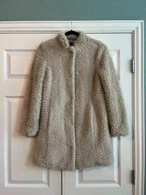 Kenneth Cole Cream Teddy Faux-Shearling Coat